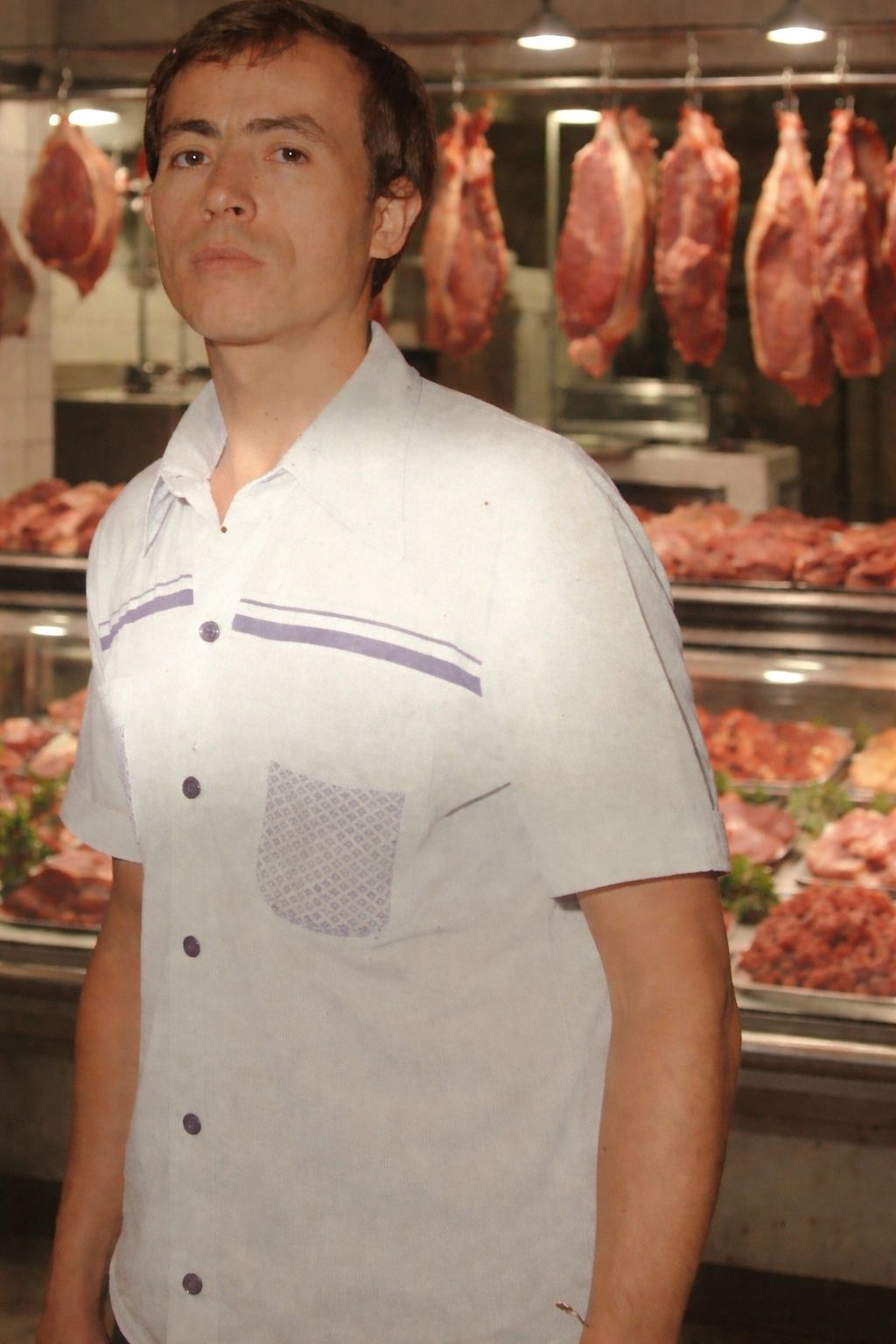 Osmar no açougue, anos 70